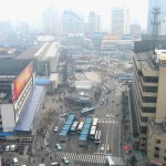 翌朝、ホテルから見た上海駅 翌朝、ホテルから見た上海駅